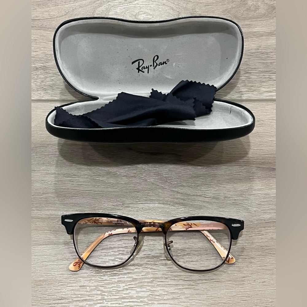 Ray-Ban Black and Gold Glasses